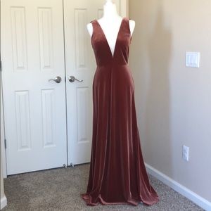 Jenny Yoo/BHLDN velvet Logan Dress - English rose